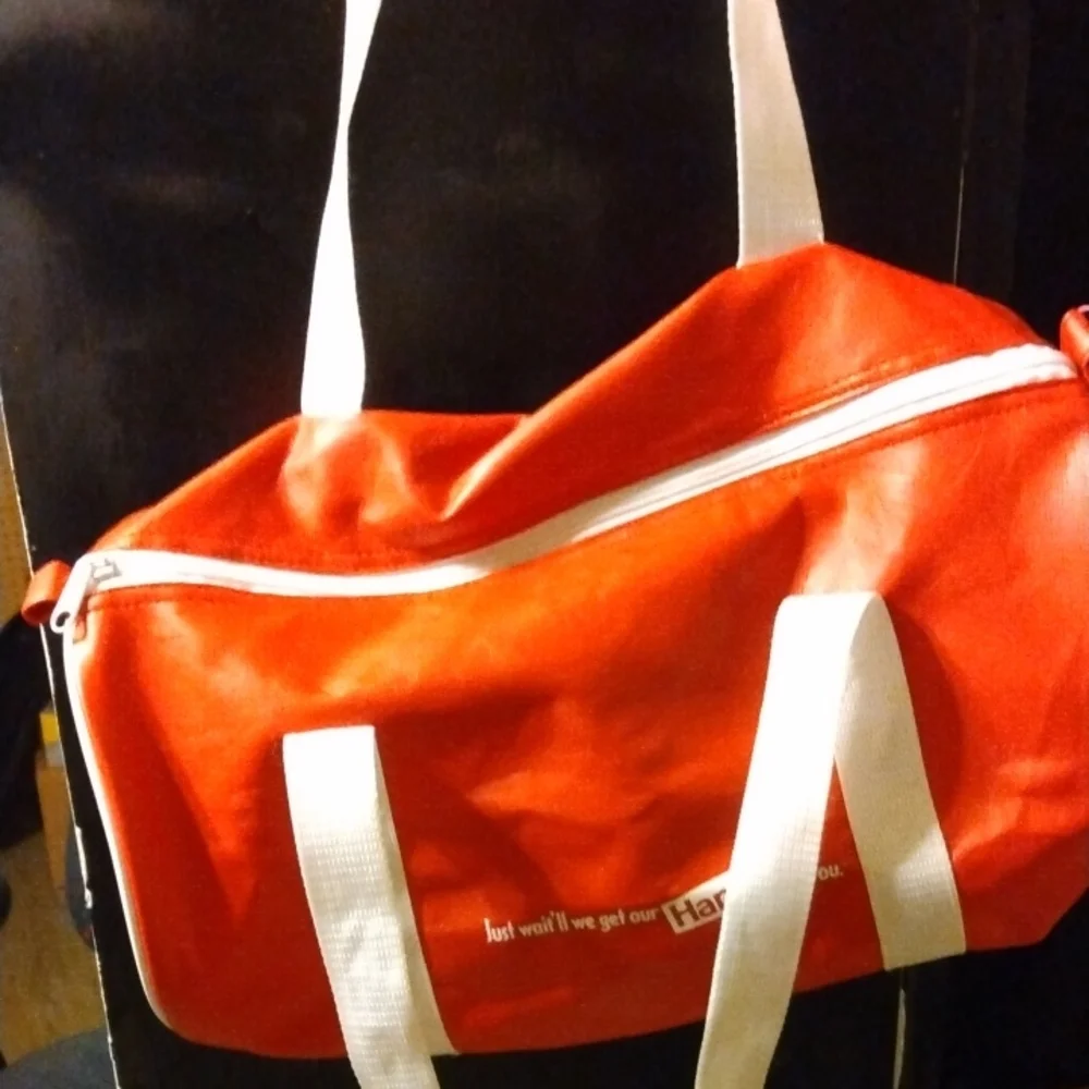 Vintage Hanes Bold Red Bag with White Handles